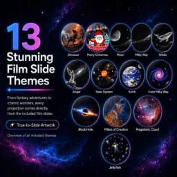 2-IN-1 USB Galaxy Projection Light with 13 Scenes, 7 Colors Stepless Dimming Night Light for Car Interior, Home, Bedroom, Romantic Galaxy Atmosphere Light