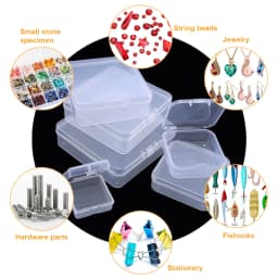 Transparent Plastic Storage Box Case 6Sizes Square Container Packaging for Crafts Beads Earring Jewelry Boxes Tools Organizer