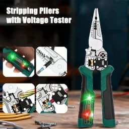 Wire Stripping Pliers with Digital Display Multifunctional Voltage Tester Electrician Pliers for Cables Cutting/Peeling/Crimping