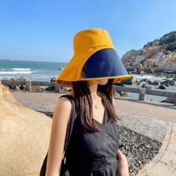 Wide Brim Full Face Cover Bucket Hat for Women Summer Beach Sun Hat with UV Protection Visor Flap Fisherman Cap Outdoor Sports