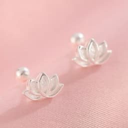 925 Sterling Silver Lotus Flower Piercing Stud Earrings For Women Vintage Engagement Vintage Jewelry Wholesale Accessories