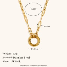 La. Muses Chain Styles Large O-Shaped Spring Buckles DIY Necklaces Stainless Steel Women's Fashion Waterproof Jewelry Gifts