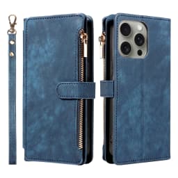 Zipper Magnetic Flip PU Leather Phone Case for IPhone 17Air 16e 15 14 13 12 11 Pro Max Anti-theft and Anti-fall Wallet Cover