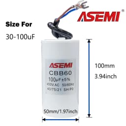 1PC CBB60 Capacitor 65uF 5UF 10UF 12UF 450V AC 5% Tolerance Motor Run Capacitors for Washing Machine And Water Pump