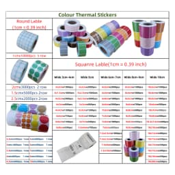 5cm Color Thermal Label Circle Self-adhesive Sticker 6cm Roll Sticker Label Direct Thermal Label for Logo Product Label QR Code