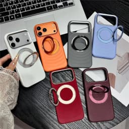 Luxury Water Ripples 360 Rotating Bracket for Magsafe For iPhone 18 Pro Max 18pro 17 Pro Frosted Hard Shockproof PC Holder Cover