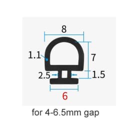 5/10M Bottom Width 5/6/7mm EPDM Sealing Strips Bridge Aluminum Door/Window Sealed Plastic Energy Saving and Doors