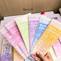 SKYSONIC New BOBO Full Set Junk Journal Stickers Decor Scrapbooking Lable Idol Kpop Stationery Postcards Kawaii Sticker Suppli