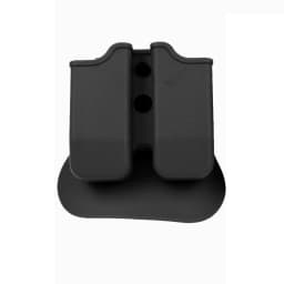 Tactical Double Magazine Holster Universal 9mm .40 Caliber Stack Mag Holder with 1.5-2 Inches Belt Clip and Paddle for Hunting