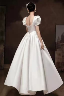 Customized Satin Wedding Dress Bridal Ball Gowns Plus Size Lace up Wedding Dresses Vestidos De Novia De