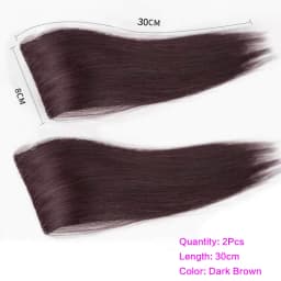 2Pcs Synthetic Short Straight Pad Invisible Hair Extension Lining of Hair Top Side Cover Hairpiece for Women