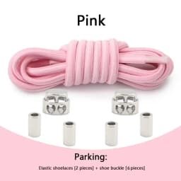 1 Pair Elastic Shoelaces for Sneakers No Tie Shoe Laces Metal Lock Quickly Put on And Take Off Lazy Shoes Lace Round Rubber Band