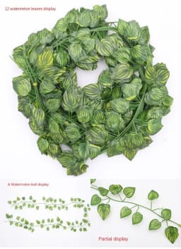 2.1M Artificial Plant Green Ivy Leaf Garland Silk Wall Hanging Vine Home Garden Decoration Wedding Party DIY Fake Wreath Leaves