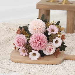 Artificial Flowers Autumn Roses Silk Hydrangea Daisies Home Table Bouquet Decoration Wedding Bridal Christmas Fake Flower Decor