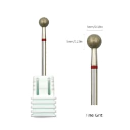 HYTOOS 5mm Ball Cuticle Clean Nail Drill Bit, Titanium Russian Diamond Nail Bits Nail Cleaner Accessories Tool for Dead Skin