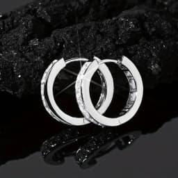 925 Sterling Silver Punk Hoop Earrings For Men Cubic Zirconia Huggie Cartilage Cuff Hypoallergenic Earrings Jewelry
