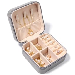 1 Pc Portable Travel Mini Jewelry Box Leather Jewelry Ring Necklace Organizer Case Storage Gift Box Girls Women