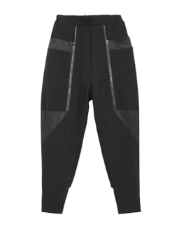 EAM High Elastic Waist Black Zipper Split Long Harem Trousers New Loose Fit Pants Women Fashion Tide Autumn 2026 1N796
