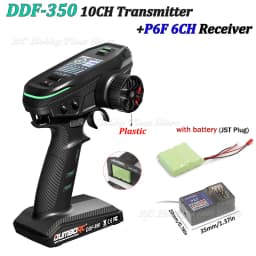 DUMBORC DDF-350 Transmitter 2.4G 10CH Digital Radio Remote Control with Gyro Receiver P6F for RC Car Boat Tank LCD FHSS System