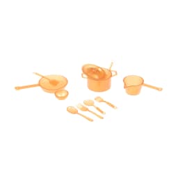 1:12 Dollhouse Miniatures Mini Kitchen Tableware Wooden Knife And Fork Metal Pot Set Doll House Toys Decor Accessories