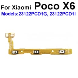 For Xiaomi Poco M6 X6 F6 Pro Plus 4G 5G X6 Neo Power Volume Side Button Flex Cable Ribbon Spare PartsParts