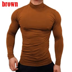 Men's High Collar Sweater Pullover Casual Solid Color Sweaters Long Sleeve Warm Knitted Turtleneck Outerwear