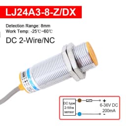 1 Pc Proximity Switch LJ24A3 NPN PNP NO NC 2/3/4-wire Inductive Sensor Detection Distance 8mm/10mm M24 Cylinder Approach Sensor