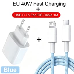 40W Fast Charger For Apple Original iPhone 18 17 16 15 7-14 Pro Max Type C To Lightning Fast Charging USB C Cable Quick Charger