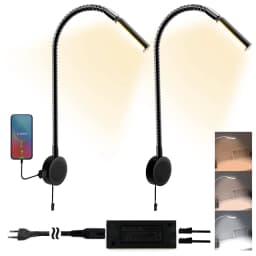 Bed Reading Lights for Headboard, Bedside Wall Mounted Reading Lamp, Touch to Adjust Brightness