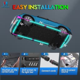 MICTUNING N8 Car Underglow Light Strips RGBW LED With Wireless App & Remote Dual Control Auto RGB Atmosphere Decorative Lamps