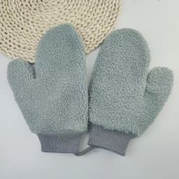 Winter Lamb Wool Halter Neck Full Finger Warm Mittens Korean Female Double Layer Plush Thicken Windproof Cycling Gloves H36