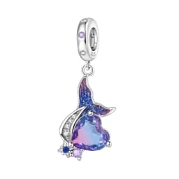 Blue Charm 925 Sterling Silver Ocean Pearls Betta Fish Pendant Birthday Party Gift for Women Bracelet Necklace DIY Beads Jewelry