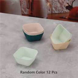 12pcs/Set Silicone Cake Mold Round Shaped Muffin Cupcake Baking Molds Kitchen Cooking Bakeware Maker DIY Cake Decorating Tools