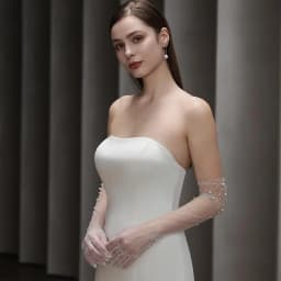 Elegant Pearl Beaded Long Elbow Bridal Gloves for Wedding Party Finger Tulle Gloves Marriage Accessories