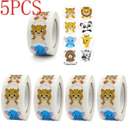 100-500pc Stickers Rolling Animal Roll Stickers Small Cute Game Sticker DIY Gift Sealing Label Decoration