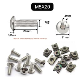 10 Set Plastic Cover Silver Stainless Steel Screw Bolt and U Type Clips with Nut 6mm 5mm for Motorcycle Scooter ATV Moped M6