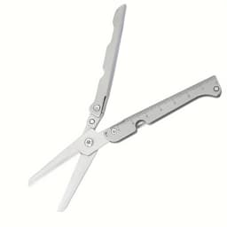 Portable Multifunctional Folding Scissors, Stainless Steel Outdoor Survival Tool for Camping Fishing Hunting