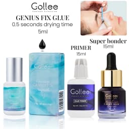 Gollee 0.5-1s Dry Eyelashes Extension Glue 15ml Eyelash Cleansing Primer Lasting Professional Lash Extension Primer Super Bonder