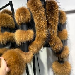 YOLOAgain Women's Natural Fox Fur Jacket Real Leather Cropped Jacket Streetwear
