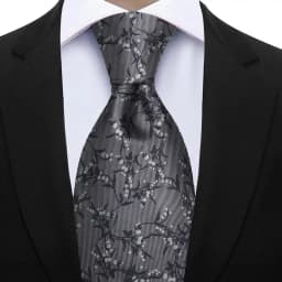7cm Floral Silk Tie For Men Elegant Peacock Blue Teal Grey Best Selling Business Necktie Wedding Office Fashion Accessories Gift
