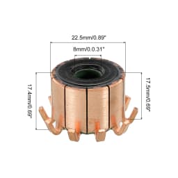 11 Sizes Electric Motor Commutator 7/8/10/12 Gear Teeth 4-10mm ID 11-23mm OD Copper Motor Accessory for Power Tools DC Motors