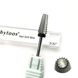 HYTOOS 5 in 1 Carbide Bit 3/32 Two-Way Tapered Nail Drill Bits   Straight Cut Milling Cutter For Manicure Nails Accessories