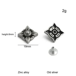 20/50/100PCS Old silver Flower/Round Conchos Screw Back Rivets For Bags Belt DIY Doll Clothes Sewing Riveting Button Accessories