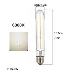100-240V 6000K LED Filament Light Bulb 110V 120V 6500K Tubular Edison Bulbs T10 T185 T225 T30 T300 Long Tube 4W 6W 8W LED Bulb