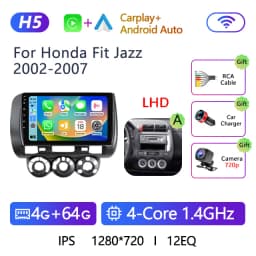 2Din Android Car Stereo Radio For Honda Fit Jazz City 2001-2008 Multimedia Player Navigation GPS Carplay Auto No DVD With Screen