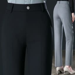 2025 Spring Fall Black Elegant Career Formal Suit Pants Women, Khaki Straight High Waist Loose Women's Work Trousers/cargo Pants