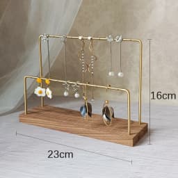 Brass Walnut Jewelry Display Rack Combination Earrings Holder Stud Earrings Hanger Necklace Storage Rack Jewelry Display Stand