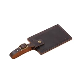 Vintage Leather Luggage Tag, Premium Full-Grain Leather Travel Tag, Creative Gift for Travelers, 11x7x5cm 40g