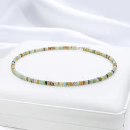 4MM Natural Stone Necklace 925 Sterling Silver Tourmaline Handwork Choker Jewelry For Women Trending Products Aquamarine