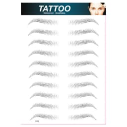 Brown Eyebrows Makeup Tattoo Sticker Water-based Hair-liked Waterproof Long Lasting False Stickers for Brow Grooming Shaping